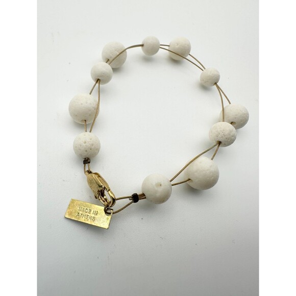 Athens protasis made in Greek white bead wire Bracelet 7.5" - Picture 1 of 4